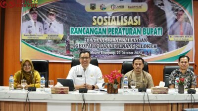 Rancangan Peraturan Bupati Tentang Pengembangan Taman Bumi (Geopark) Ranah Minang Silokek di Sosialisasikan