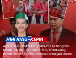 HMI Dukung Penuh Menteri Kominfo Bapak Budi Arie Setiadi dalam memberantas konten judi online