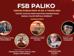 FSB Paliko Akan gelar Diskusi Publik Terkait Persyaratan Bakal Calon Kepala Daerah