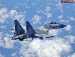 Dua Jet Tempur Sukhoi Skadron Udara 11 Lanud Sultan Hasanuddin Amankan Wilayah Udara Bali
