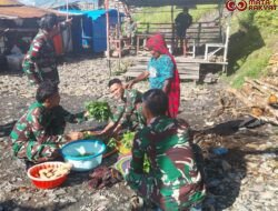 Satgas Yonif 715/Mtl Borong Hasil Tani Mama Papua