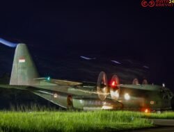 Lanud Sultan Hasanuddin Gelar Latihan Terbang Malam Libatkan Jet Tempur Sukhoi SU-30 MK2, Pesawat Boeing 737-200 dan Hercules C-130H