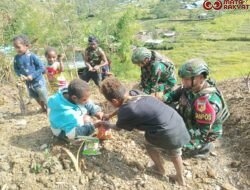 Angjangsana dan Laksanakan Hanpangan Bersama Masyarakat Adalah Wujud Nyata Kepedulian Satgas Yonif 715/MTL