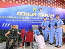 Danlanud Bersama Ketua PIA Ardhya Garini Cabang 7/D.II Lanud Sultan Hasanuddin Melaksanakan Donor Darah