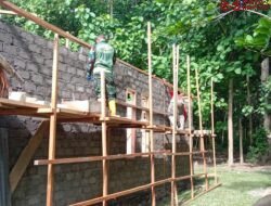 Pembangunan Rumah Permanen TMMD Ke-123 Kodim 1510/Sula Makin Kokoh, Tim Satgas Fokus Pengecoran Balok