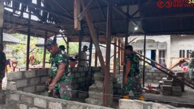 Satgas TMMD Kodim 1506/Namlea Bangun Rumah Tidak Layak Huni di Desa Leku/Puspen TNI