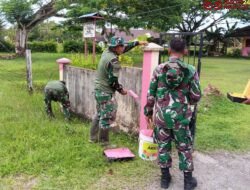 Sambut HUT Ke-80 TNI, Kodim 1710/Mimika Gelar Karya Bakti Perbaikan Sekolah
