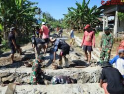 Gotong Royong Tanpa Lelah, Satgas TMMD Kodim 1505/Tidore Bangun Drainase Demi Desa Lebih Baik