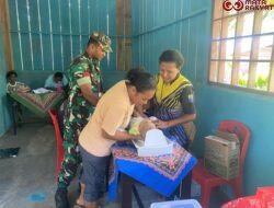 Satgas TMMD Ke-126 Bersama Puskesmas Sausapor Gelar Posyandu Anak di Kampung Bondek