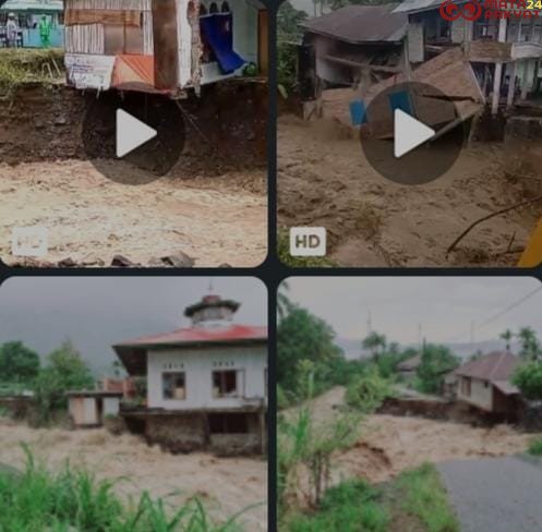 Jembatan putus dan rumah warga mengalami kerusakan berat