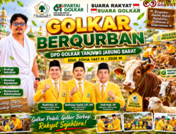 Partai Golkar Tanjab Barat Gelar Pemotongan Hewan Qurban di Rumah Aspirasi Golkar Kuala Tungkal