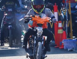 Tampil Memukau, Joki Pemula “Rava” dari Tagendeng Garage Dharmasraya Curi Perhatian di Drag Bike Muaro Bungo