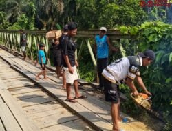 Pemkab Dharmasraya Lakukan Perbaikan Jembatan Mamora di Nagari Ranah Palabi