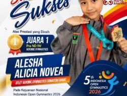 Wali Kota Zulmaeta Apresiasi Atlet Gimnastik Payakumbuh Raih Emas di Gymnastics Indonesia Open 2026